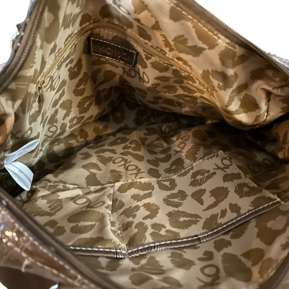XOXO‎ Women's Satchel Handbag Dark Cognac with Heart Charm